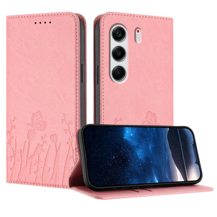 Tulips Butterfly Pattern Magnetic Vegan Leather Phone Case, For Tecno Camon 40 Pro 4G, For Tecno Camon 40 Premier, For Tecno Camon 40, For Tecno Camon 40 Pro 5G, For Tecno Spark 30C 5G / Pop 9 5G, For Tecno Spark Go 1 / Pop 9 4G, For Tecno Camon 30S   ...