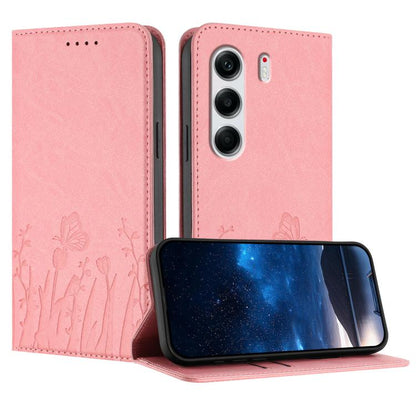 Tulips Butterfly Pattern Magnetic Vegan Leather Phone Case, For Tecno Camon 40 Pro 4G, For Tecno Camon 40 Premier, For Tecno Camon 40, For Tecno Camon 40 Pro 5G, For Tecno Spark 30C 5G / Pop 9 5G, For Tecno Spark Go 1 / Pop 9 4G, For Tecno Camon 30S   ...