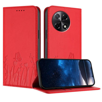 Tulips Butterfly Pattern Magnetic Vegan Leather Phone Case, For Tecno Camon 40 Pro 4G, For Tecno Camon 40 Premier, For Tecno Camon 40, For Tecno Camon 40 Pro 5G, For Tecno Spark 30C 5G / Pop 9 5G, For Tecno Spark Go 1 / Pop 9 4G, For Tecno Camon 30S   ...