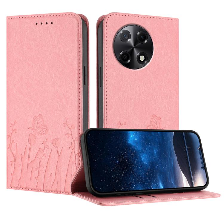 Tulips Butterfly Pattern Magnetic Vegan Leather Phone Case, For Tecno Camon 40 Pro 4G, For Tecno Camon 40 Premier, For Tecno Camon 40, For Tecno Camon 40 Pro 5G, For Tecno Spark 30C 5G / Pop 9 5G, For Tecno Spark Go 1 / Pop 9 4G, For Tecno Camon 30S   ...