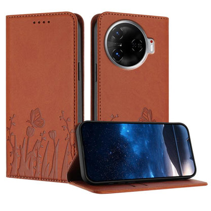 Tulips Butterfly Pattern Magnetic Vegan Leather Phone Case, For Tecno Spark 30 4G, For Tecno Spark 30C 4G, For Tecno Pova 6 Neo 4G, For Tecno Pova 6 / Pova 6 Pro, For Tecno Camon 30 Pro, For Tecno Spark 20 Pro, For Tecno Spark 20 / Spark 20C / Pop 8   ...