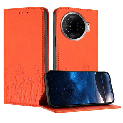 Tulips Butterfly Pattern Magnetic Vegan Leather Phone Case, For Tecno Spark 30 4G, For Tecno Spark 30C 4G, For Tecno Pova 6 Neo 4G, For Tecno Pova 6 / Pova 6 Pro, For Tecno Camon 30 Pro, For Tecno Spark 20 Pro, For Tecno Spark 20 / Spark 20C / Pop 8   ...