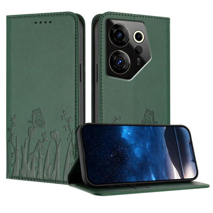 Tulips Butterfly Pattern Magnetic Vegan Leather Phone Case, For Tecno Spark 30 4G, For Tecno Spark 30C 4G, For Tecno Pova 6 Neo 4G, For Tecno Pova 6 / Pova 6 Pro, For Tecno Camon 30 Pro, For Tecno Spark 20 Pro, For Tecno Spark 20 / Spark 20C / Pop 8   ...