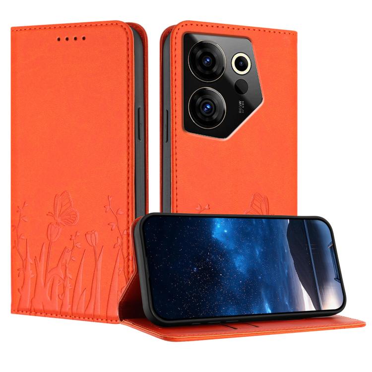 Tulips Butterfly Pattern Magnetic Vegan Leather Phone Case, For Tecno Spark 30 4G, For Tecno Spark 30C 4G, For Tecno Pova 6 Neo 4G, For Tecno Pova 6 / Pova 6 Pro, For Tecno Camon 30 Pro, For Tecno Spark 20 Pro, For Tecno Spark 20 / Spark 20C / Pop 8   ...