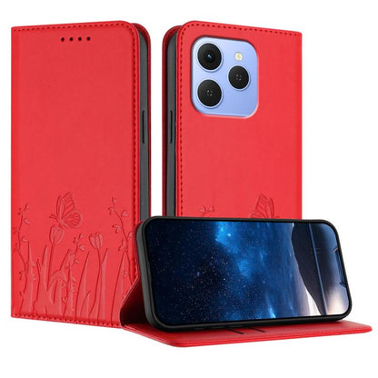 Tulips Butterfly Pattern Magnetic Vegan Leather Phone Case, For Tecno Pova Curve 2 5G, For Tecno Spark Go 3 / Pop 20 4G, For Tecno Spark 50 4G, For Tecno Camon 50 Pro 4G, For Tecno Camon 50 4G, For Tecno Pova Slim / Spark Slim, For Tecno Pova 7 5G     ...