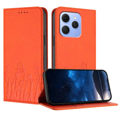 Tulips Butterfly Pattern Magnetic Vegan Leather Phone Case, For Tecno Pova Curve 2 5G, For Tecno Spark Go 3 / Pop 20 4G, For Tecno Spark 50 4G, For Tecno Camon 50 Pro 4G, For Tecno Camon 50 4G, For Tecno Pova Slim / Spark Slim, For Tecno Pova 7 5G     ...