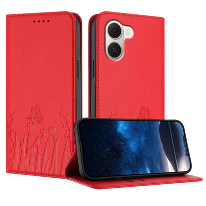 Tulips Butterfly Pattern Magnetic Vegan Leather Phone Case, For Tecno Pova Curve 2 5G, For Tecno Spark Go 3 / Pop 20 4G, For Tecno Spark 50 4G, For Tecno Camon 50 Pro 4G, For Tecno Camon 50 4G, For Tecno Pova Slim / Spark Slim, For Tecno Pova 7 5G     ...