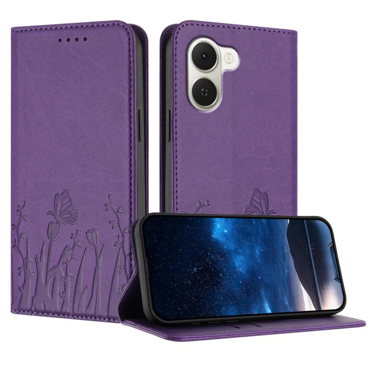 Tulips Butterfly Pattern Magnetic Vegan Leather Phone Case, For Tecno Pova Curve 2 5G, For Tecno Spark Go 3 / Pop 20 4G, For Tecno Spark 50 4G, For Tecno Camon 50 Pro 4G, For Tecno Camon 50 4G, For Tecno Pova Slim / Spark Slim, For Tecno Pova 7 5G     ...