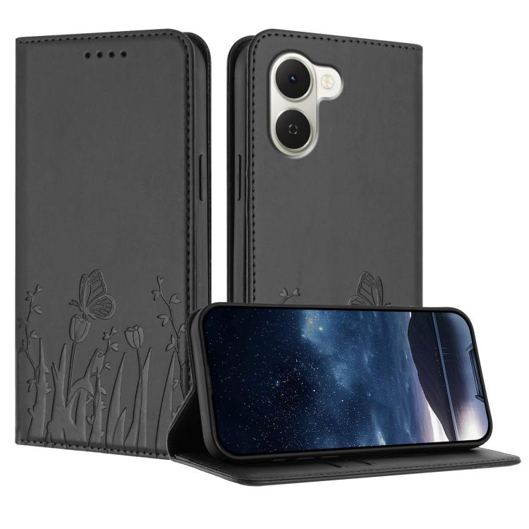 Tulips Butterfly Pattern Magnetic Vegan Leather Phone Case, For Tecno Pova Curve 2 5G, For Tecno Spark Go 3 / Pop 20 4G, For Tecno Spark 50 4G, For Tecno Camon 50 Pro 4G, For Tecno Camon 50 4G, For Tecno Pova Slim / Spark Slim, For Tecno Pova 7 5G     ...