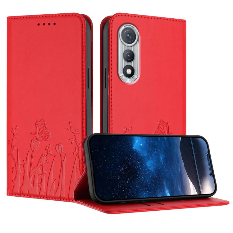 Tulips Butterfly Pattern Magnetic Vegan Leather Phone Case, For Tecno Pova Curve 2 5G, For Tecno Spark Go 3 / Pop 20 4G, For Tecno Spark 50 4G, For Tecno Camon 50 Pro 4G, For Tecno Camon 50 4G, For Tecno Pova Slim / Spark Slim, For Tecno Pova 7 5G     ...