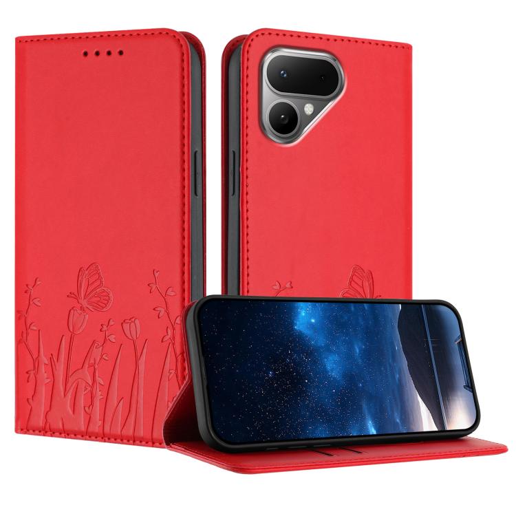 Tulips Butterfly Pattern Magnetic Vegan Leather Phone Case, For Tecno Pova Curve 2 5G, For Tecno Spark Go 3 / Pop 20 4G, For Tecno Spark 50 4G, For Tecno Camon 50 Pro 4G, For Tecno Camon 50 4G, For Tecno Pova Slim / Spark Slim, For Tecno Pova 7 5G     ...