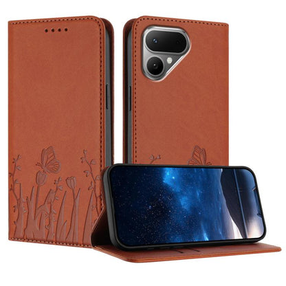 Tulips Butterfly Pattern Magnetic Vegan Leather Phone Case, For Tecno Pova Curve 2 5G, For Tecno Spark Go 3 / Pop 20 4G, For Tecno Spark 50 4G, For Tecno Camon 50 Pro 4G, For Tecno Camon 50 4G, For Tecno Pova Slim / Spark Slim, For Tecno Pova 7 5G     ...