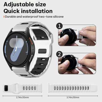 xDfind Flat-head Dual-color Silicone Watch Band, 20mm, 22mm