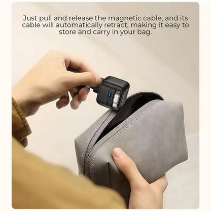 Havit UC252 65W 3 in 1 GaN Travel Charger with Type-C Retractable Cable, UC252(EU Plug), UC252(US Plug)