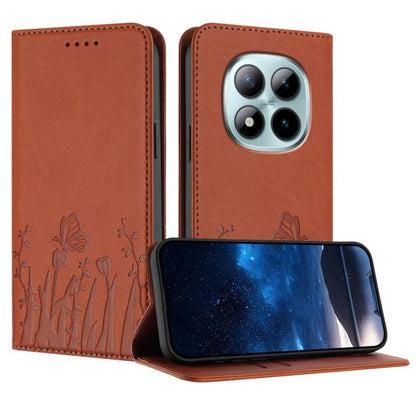 Tulips Butterfly Pattern Magnetic Vegan Leather Phone Case, For Redmi A7 Pro 4G / 5G 171mm / Poco C85x 5G, For Redmi Turbo 5 Max 5G / Poco X8 Pro Max 5G, For Redmi Turbo 5 5G / Poco X8 Pro 5G, For Redmi Note 15 Pro+ 5G 163.3mm / Poco M8 Pro 5G         ...