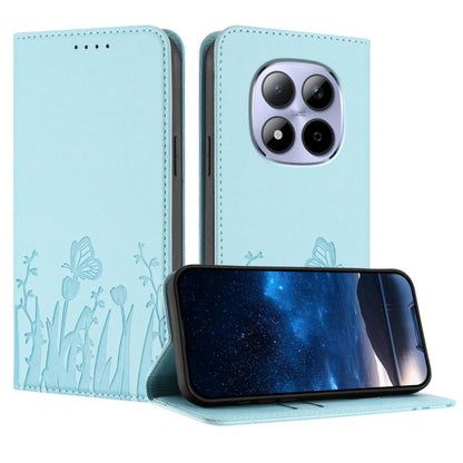 Tulips Butterfly Pattern Magnetic Vegan Leather Phone Case, For Redmi A7 Pro 4G / 5G 171mm / Poco C85x 5G, For Redmi Turbo 5 Max 5G / Poco X8 Pro Max 5G, For Redmi Turbo 5 5G / Poco X8 Pro 5G, For Redmi Note 15 Pro+ 5G 163.3mm / Poco M8 Pro 5G         ...