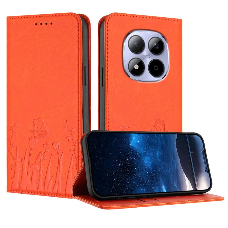 Tulips Butterfly Pattern Magnetic Vegan Leather Phone Case, For Redmi A7 Pro 4G / 5G 171mm / Poco C85x 5G, For Redmi Turbo 5 Max 5G / Poco X8 Pro Max 5G, For Redmi Turbo 5 5G / Poco X8 Pro 5G, For Redmi Note 15 Pro+ 5G 163.3mm / Poco M8 Pro 5G         ...