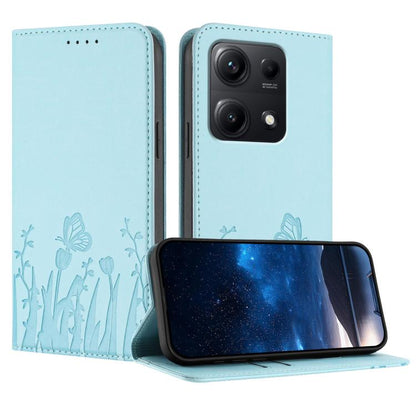 Tulips Butterfly Pattern Magnetic Vegan Leather Phone Case, For Redmi 15 5G Global / 15 4G SEA 169.5mm, For Redmi 15 5G / 4G EU 171mm, For Redmi 15C 5G / 4G Global 171mm / Poco C85 4G, For Redmi A5 4G 173.3mm, For Redmi A5 4G 171.7mm                   ...