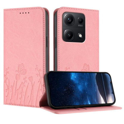 Tulips Butterfly Pattern Magnetic Vegan Leather Phone Case, For Redmi 15 5G Global / 15 4G SEA 169.5mm, For Redmi 15 5G / 4G EU 171mm, For Redmi 15C 5G / 4G Global 171mm / Poco C85 4G, For Redmi A5 4G 173.3mm, For Redmi A5 4G 171.7mm                   ...
