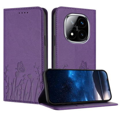Tulips Butterfly Pattern Magnetic Vegan Leather Phone Case, For Redmi 15 5G Global / 15 4G SEA 169.5mm, For Redmi 15 5G / 4G EU 171mm, For Redmi 15C 5G / 4G Global 171mm / Poco C85 4G, For Redmi A5 4G 173.3mm, For Redmi A5 4G 171.7mm                   ...