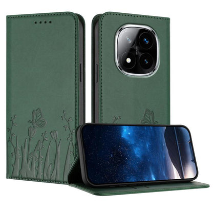 Tulips Butterfly Pattern Magnetic Vegan Leather Phone Case, For Redmi 15 5G Global / 15 4G SEA 169.5mm, For Redmi 15 5G / 4G EU 171mm, For Redmi 15C 5G / 4G Global 171mm / Poco C85 4G, For Redmi A5 4G 173.3mm, For Redmi A5 4G 171.7mm                   ...