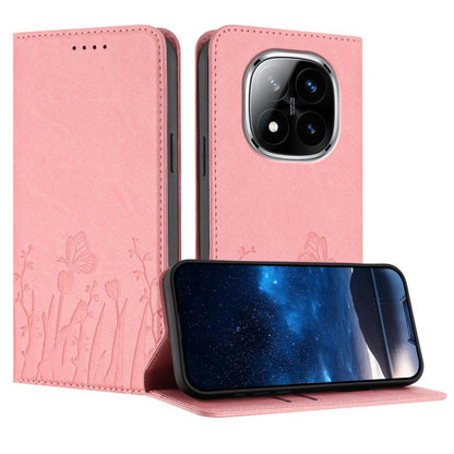 Tulips Butterfly Pattern Magnetic Vegan Leather Phone Case, For Redmi 15 5G Global / 15 4G SEA 169.5mm, For Redmi 15 5G / 4G EU 171mm, For Redmi 15C 5G / 4G Global 171mm / Poco C85 4G, For Redmi A5 4G 173.3mm, For Redmi A5 4G 171.7mm                   ...