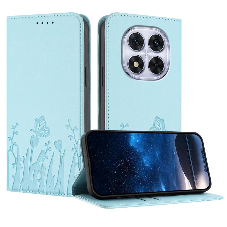 Tulips Butterfly Pattern Magnetic Vegan Leather Phone Case, For Redmi Note 14 5G / Poco M7 Pro 5G, For Redmi Note 14 Pro 4G, For Redmi Note 14 4G 163.25mm, For Redmi K70 Ultra, For Redmi 13 4G / 5G / Note 13R / Poco M6 Plus 5G                          ...