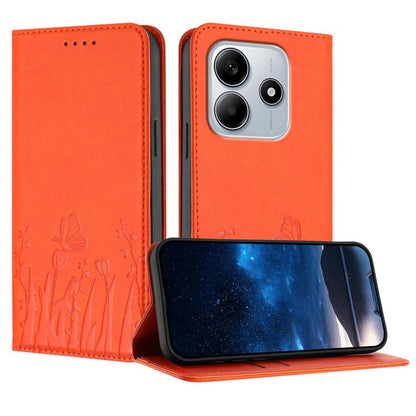 Tulips Butterfly Pattern Magnetic Vegan Leather Phone Case, For Redmi Note 14 5G / Poco M7 Pro 5G, For Redmi Note 14 Pro 4G, For Redmi Note 14 4G 163.25mm, For Redmi K70 Ultra, For Redmi 13 4G / 5G / Note 13R / Poco M6 Plus 5G                          ...