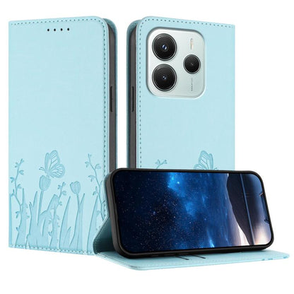 Tulips Butterfly Pattern Magnetic Vegan Leather Phone Case, For Redmi 15 5G Global / 15 4G SEA 169.5mm, For Redmi 15 5G / 4G EU 171mm, For Redmi 15C 5G / 4G Global 171mm / Poco C85 4G, For Redmi A5 4G 173.3mm, For Redmi A5 4G 171.7mm                   ...