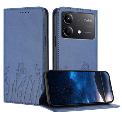 Tulips Butterfly Pattern Magnetic Vegan Leather Phone Case, For Redmi Note 14 5G / Poco M7 Pro 5G, For Redmi Note 14 Pro 4G, For Redmi Note 14 4G 163.25mm, For Redmi K70 Ultra, For Redmi 13 4G / 5G / Note 13R / Poco M6 Plus 5G                          ...