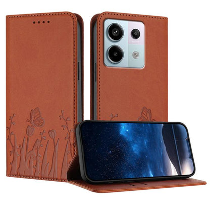Tulips Butterfly Pattern Magnetic Vegan Leather Phone Case, For Redmi 13C 4G / 5G / Poco C65 / Poco M6 5G, For Redmi Note 13 4G, For Redmi K70E / Poco X6 Pro, For Redmi Note 13 Pro 5G / Xiaomi Poco X6, For Redmi Note 13 5G, For Redmi Note 13 Pro+      ...
