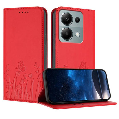Tulips Butterfly Pattern Magnetic Vegan Leather Phone Case, For Redmi Note 14 5G / Poco M7 Pro 5G, For Redmi Note 14 Pro 4G, For Redmi Note 14 4G 163.25mm, For Redmi K70 Ultra, For Redmi 13 4G / 5G / Note 13R / Poco M6 Plus 5G                          ...