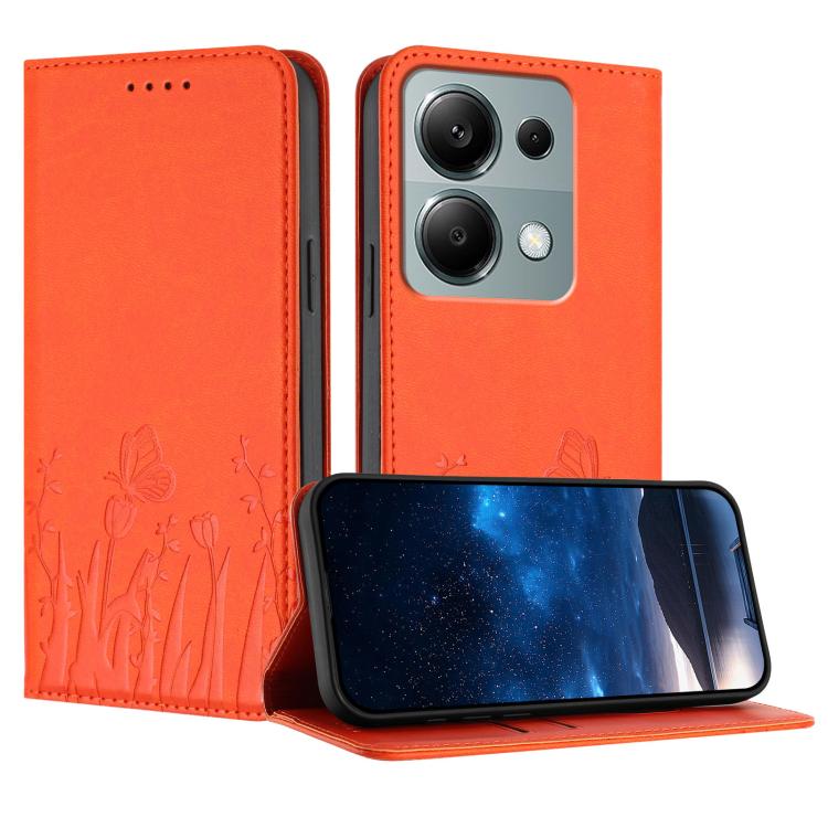 Tulips Butterfly Pattern Magnetic Vegan Leather Phone Case, For Redmi Note 14 5G / Poco M7 Pro 5G, For Redmi Note 14 Pro 4G, For Redmi Note 14 4G 163.25mm, For Redmi K70 Ultra, For Redmi 13 4G / 5G / Note 13R / Poco M6 Plus 5G                          ...