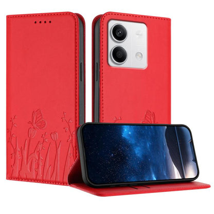 Tulips Butterfly Pattern Magnetic Vegan Leather Phone Case, For Redmi 13C 4G / 5G / Poco C65 / Poco M6 5G, For Redmi Note 13 4G, For Redmi K70E / Poco X6 Pro, For Redmi Note 13 Pro 5G / Xiaomi Poco X6, For Redmi Note 13 5G, For Redmi Note 13 Pro+      ...