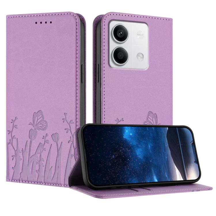 Tulips Butterfly Pattern Magnetic Vegan Leather Phone Case, For Redmi 13C 4G / 5G / Poco C65 / Poco M6 5G, For Redmi Note 13 4G, For Redmi K70E / Poco X6 Pro, For Redmi Note 13 Pro 5G / Xiaomi Poco X6, For Redmi Note 13 5G, For Redmi Note 13 Pro+      ...