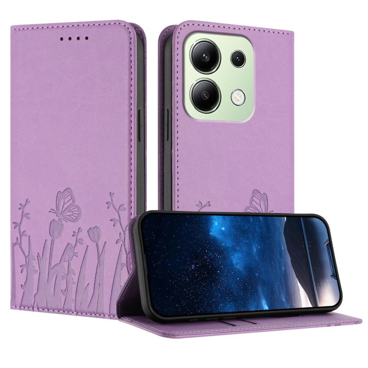 Tulips Butterfly Pattern Magnetic Vegan Leather Phone Case, For Redmi 13C 4G / 5G / Poco C65 / Poco M6 5G, For Redmi Note 13 4G, For Redmi K70E / Poco X6 Pro, For Redmi Note 13 Pro 5G / Xiaomi Poco X6, For Redmi Note 13 5G, For Redmi Note 13 Pro+      ...