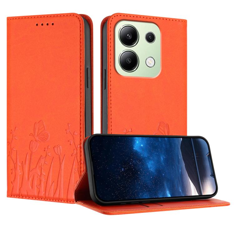 Tulips Butterfly Pattern Magnetic Vegan Leather Phone Case, For Redmi 13C 4G / 5G / Poco C65 / Poco M6 5G, For Redmi Note 13 4G, For Redmi K70E / Poco X6 Pro, For Redmi Note 13 Pro 5G / Xiaomi Poco X6, For Redmi Note 13 5G, For Redmi Note 13 Pro+      ...