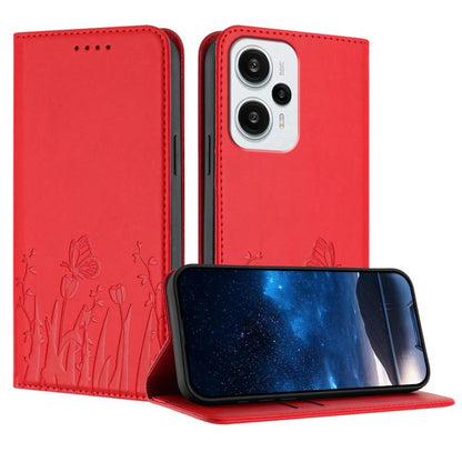 Tulips Butterfly Pattern Magnetic Vegan Leather Phone Case, For Redmi 13C 4G / 5G / Poco C65 / Poco M6 5G, For Redmi Note 13 4G, For Redmi K70E / Poco X6 Pro, For Redmi Note 13 Pro 5G / Xiaomi Poco X6, For Redmi Note 13 5G, For Redmi Note 13 Pro+      ...
