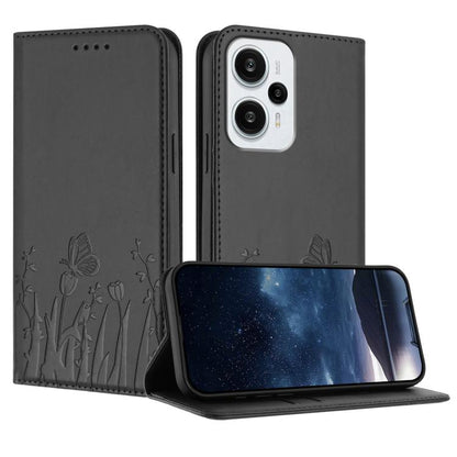 Tulips Butterfly Pattern Magnetic Vegan Leather Phone Case, For Redmi 13C 4G / 5G / Poco C65 / Poco M6 5G, For Redmi Note 13 4G, For Redmi K70E / Poco X6 Pro, For Redmi Note 13 Pro 5G / Xiaomi Poco X6, For Redmi Note 13 5G, For Redmi Note 13 Pro+      ...