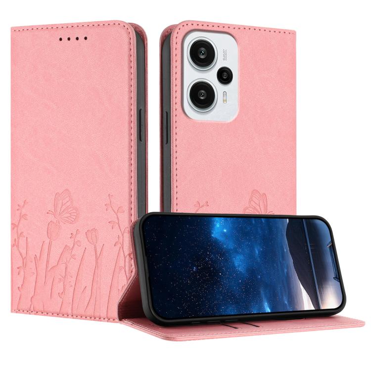 Tulips Butterfly Pattern Magnetic Vegan Leather Phone Case, For Redmi 13C 4G / 5G / Poco C65 / Poco M6 5G, For Redmi Note 13 4G, For Redmi K70E / Poco X6 Pro, For Redmi Note 13 Pro 5G / Xiaomi Poco X6, For Redmi Note 13 5G, For Redmi Note 13 Pro+      ...