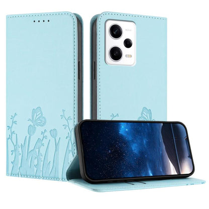 Tulips Butterfly Pattern Magnetic Vegan Leather Phone Case, For Redmi Note 11 4G / Note 11S 4G / Note 12S, For Redmi A2+ / A1+ / Poco C50 / Poco C51, For Redmi Note 12 4G Global, For Redmi 12C / 11A / Poco C55                                           ...