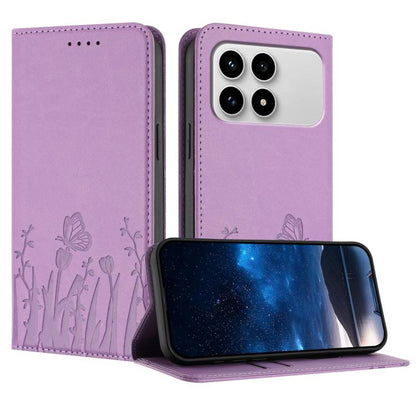 Tulips Butterfly Pattern Magnetic Vegan Leather Phone Case, For Redmi A7 Pro 4G / 5G 171mm / Poco C85x 5G, For Redmi Turbo 5 Max 5G / Poco X8 Pro Max 5G, For Redmi Turbo 5 5G / Poco X8 Pro 5G, For Redmi Note 15 Pro+ 5G 163.3mm / Poco M8 Pro 5G         ...
