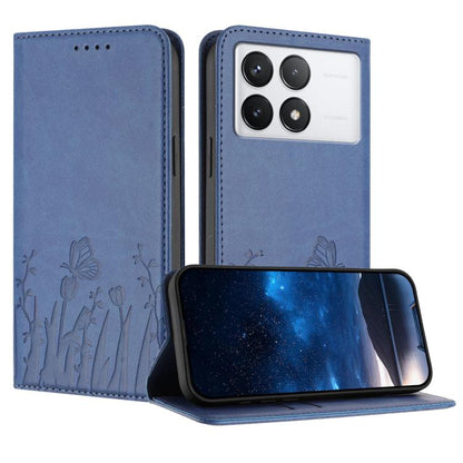 Tulips Butterfly Pattern Magnetic Vegan Leather Phone Case, For Redmi Note 14 5G / Poco M7 Pro 5G, For Redmi Note 14 Pro 4G, For Redmi Note 14 4G 163.25mm, For Redmi K70 Ultra, For Redmi 13 4G / 5G / Note 13R / Poco M6 Plus 5G                          ...