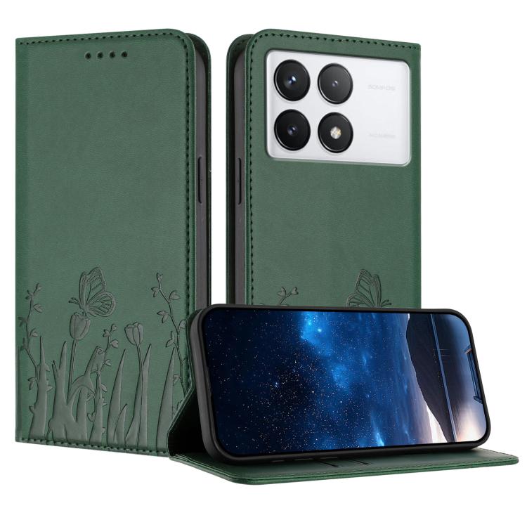 Tulips Butterfly Pattern Magnetic Vegan Leather Phone Case, For Redmi 13C 4G / 5G / Poco C65 / Poco M6 5G, For Redmi Note 13 4G, For Redmi K70E / Poco X6 Pro, For Redmi Note 13 Pro 5G / Xiaomi Poco X6, For Redmi Note 13 5G, For Redmi Note 13 Pro+      ...