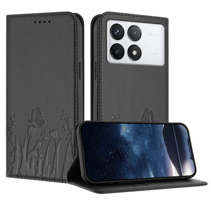 Tulips Butterfly Pattern Magnetic Vegan Leather Phone Case, For Redmi 13C 4G / 5G / Poco C65 / Poco M6 5G, For Redmi Note 13 4G, For Redmi K70E / Poco X6 Pro, For Redmi Note 13 Pro 5G / Xiaomi Poco X6, For Redmi Note 13 5G, For Redmi Note 13 Pro+      ...