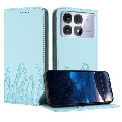 Tulips Butterfly Pattern Magnetic Vegan Leather Phone Case, For Redmi Note 14 5G / Poco M7 Pro 5G, For Redmi Note 14 Pro 4G, For Redmi Note 14 4G 163.25mm, For Redmi K70 Ultra, For Redmi 13 4G / 5G / Note 13R / Poco M6 Plus 5G                          ...