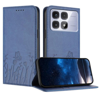 Tulips Butterfly Pattern Magnetic Vegan Leather Phone Case, For Redmi Note 14 5G / Poco M7 Pro 5G, For Redmi Note 14 Pro 4G, For Redmi Note 14 4G 163.25mm, For Redmi K70 Ultra, For Redmi 13 4G / 5G / Note 13R / Poco M6 Plus 5G                          ...