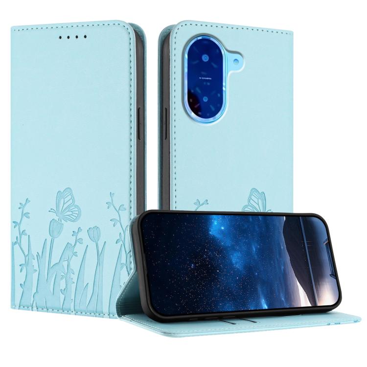Tulips Butterfly Pattern Magnetic Vegan Leather Phone Case, For Redmi 15 5G Global / 15 4G SEA 169.5mm, For Redmi 15 5G / 4G EU 171mm, For Redmi 15C 5G / 4G Global 171mm / Poco C85 4G, For Redmi A5 4G 173.3mm, For Redmi A5 4G 171.7mm                   ...