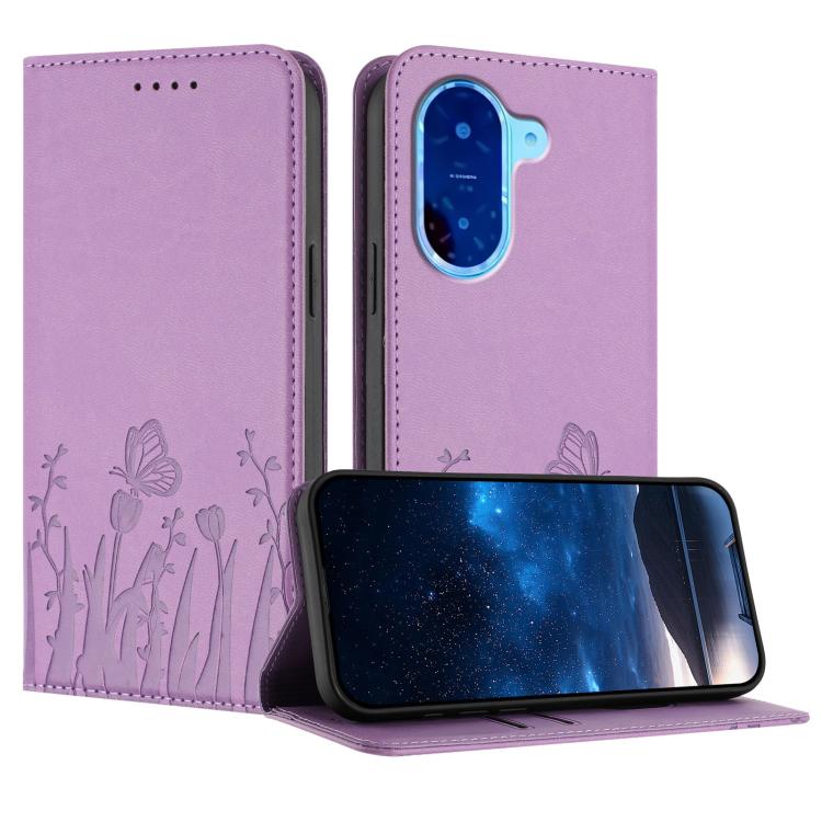 Tulips Butterfly Pattern Magnetic Vegan Leather Phone Case, For Redmi 15 5G Global / 15 4G SEA 169.5mm, For Redmi 15 5G / 4G EU 171mm, For Redmi 15C 5G / 4G Global 171mm / Poco C85 4G, For Redmi A5 4G 173.3mm, For Redmi A5 4G 171.7mm                   ...