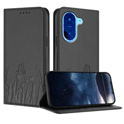 Tulips Butterfly Pattern Magnetic Vegan Leather Phone Case, For Redmi 15 5G Global / 15 4G SEA 169.5mm, For Redmi 15 5G / 4G EU 171mm, For Redmi 15C 5G / 4G Global 171mm / Poco C85 4G, For Redmi A5 4G 173.3mm, For Redmi A5 4G 171.7mm                   ...